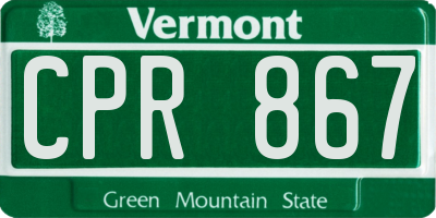 VT license plate CPR867