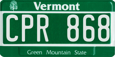 VT license plate CPR868
