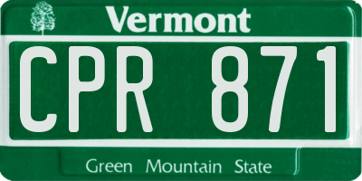 VT license plate CPR871