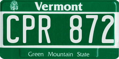VT license plate CPR872