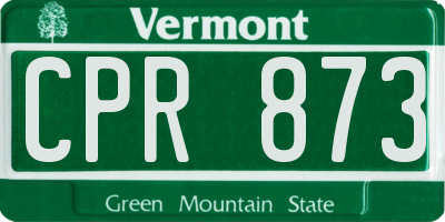 VT license plate CPR873