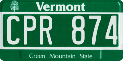 VT license plate CPR874