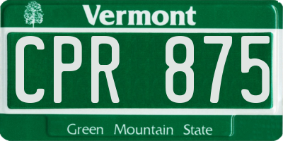 VT license plate CPR875