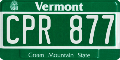 VT license plate CPR877