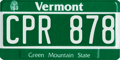 VT license plate CPR878
