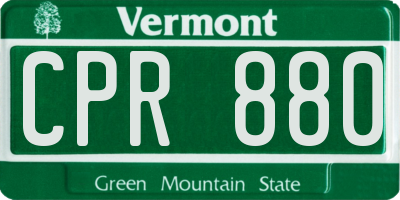 VT license plate CPR880