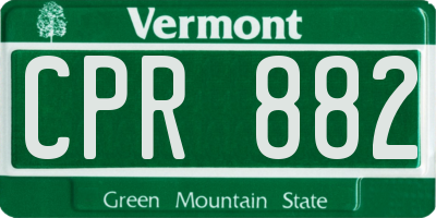 VT license plate CPR882
