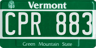 VT license plate CPR883