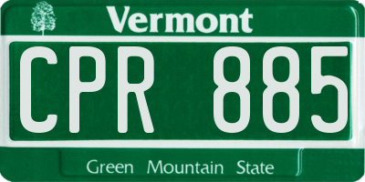 VT license plate CPR885