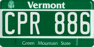 VT license plate CPR886