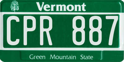 VT license plate CPR887