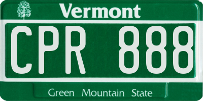 VT license plate CPR888