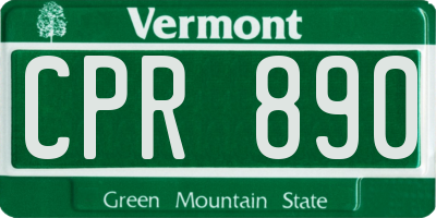 VT license plate CPR890