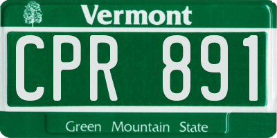 VT license plate CPR891