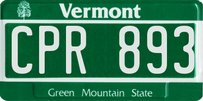 VT license plate CPR893