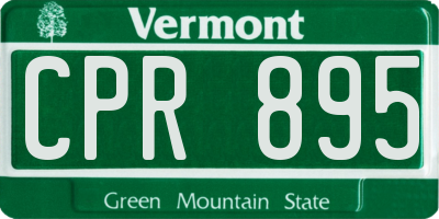 VT license plate CPR895