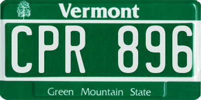 VT license plate CPR896