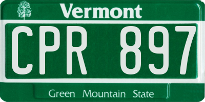 VT license plate CPR897