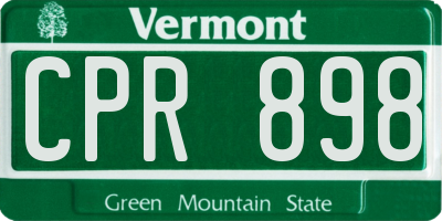 VT license plate CPR898