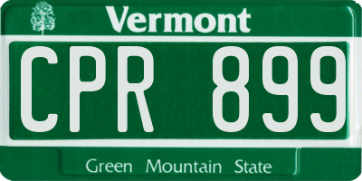 VT license plate CPR899