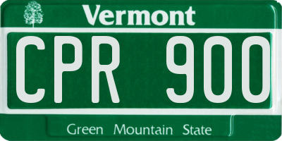 VT license plate CPR900