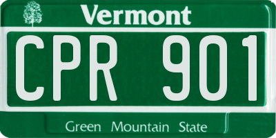 VT license plate CPR901