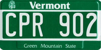 VT license plate CPR902
