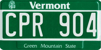 VT license plate CPR904