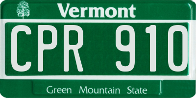 VT license plate CPR910