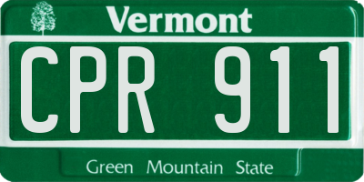 VT license plate CPR911