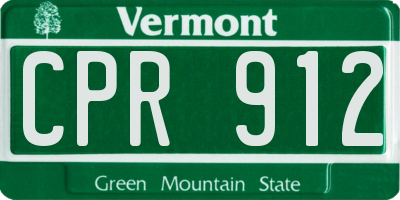 VT license plate CPR912