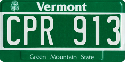 VT license plate CPR913