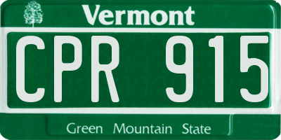 VT license plate CPR915