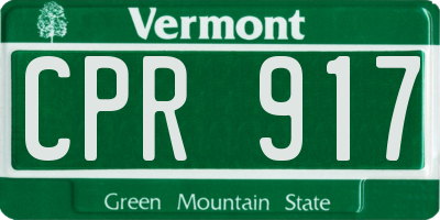 VT license plate CPR917