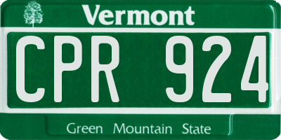 VT license plate CPR924