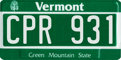 VT license plate CPR931