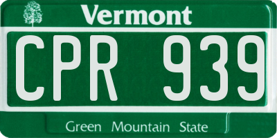 VT license plate CPR939