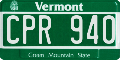 VT license plate CPR940