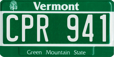 VT license plate CPR941