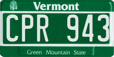VT license plate CPR943