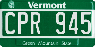 VT license plate CPR945