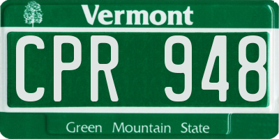 VT license plate CPR948