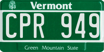 VT license plate CPR949