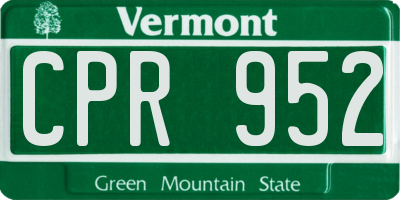 VT license plate CPR952