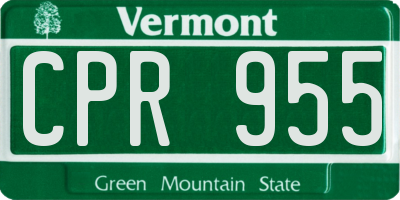 VT license plate CPR955