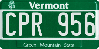 VT license plate CPR956