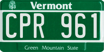 VT license plate CPR961