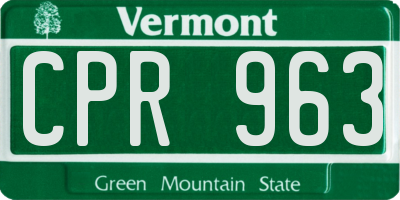 VT license plate CPR963