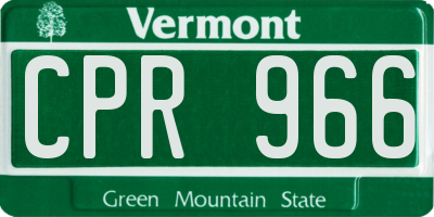 VT license plate CPR966