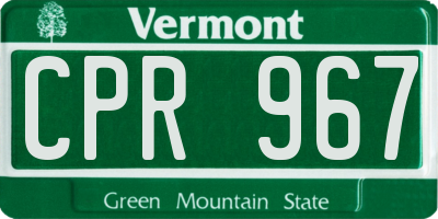 VT license plate CPR967